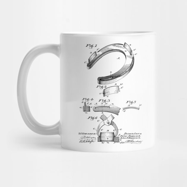 Horseshoe Vintage Patent Hand Drawing by TheYoungDesigns